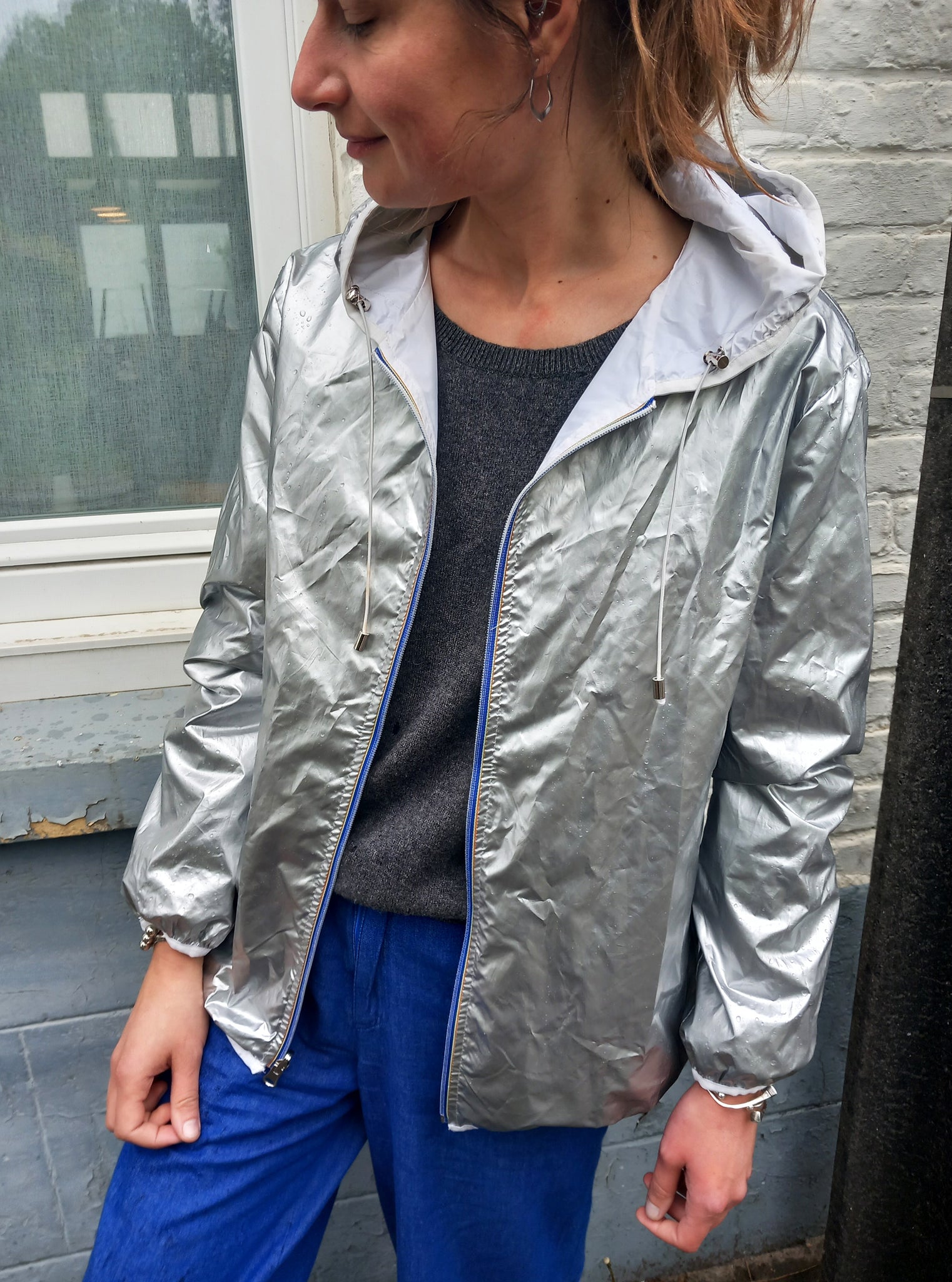 Veste KWAY Réversible Argent/Blanc