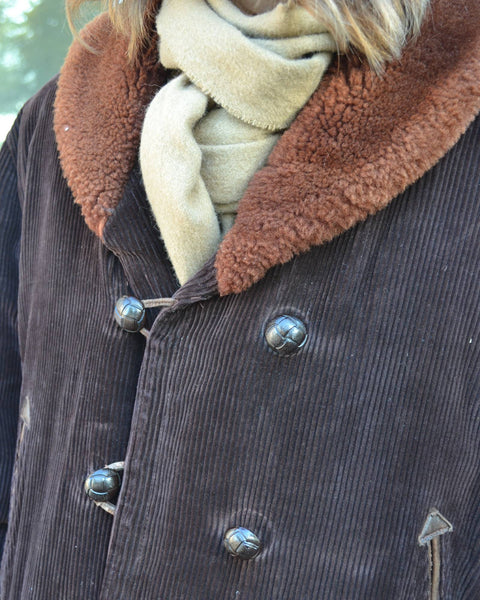 Manteau Duffle Coat Velours Peau Lainée