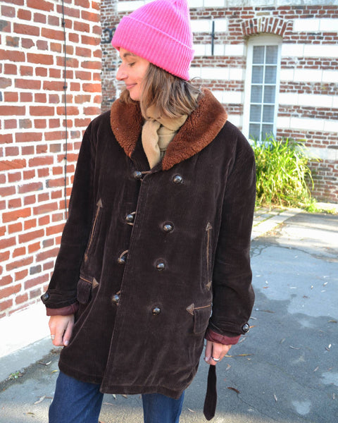 Manteau Duffle Coat Velours Peau Lainée