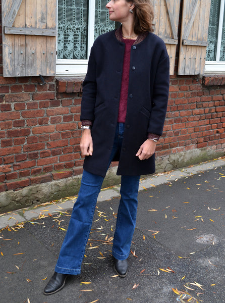 Manteau Mauricette Navy Blue Des Petits Hauts