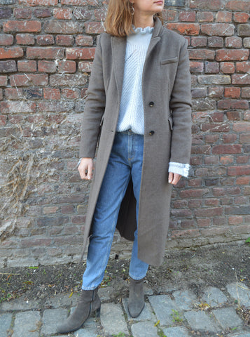 Manteau Laine Taupe