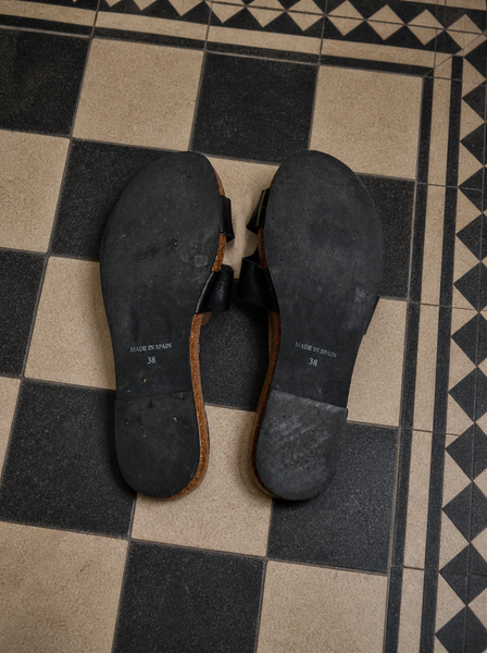 Mules cuir Noires