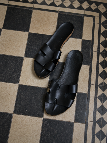 Mules cuir Noires