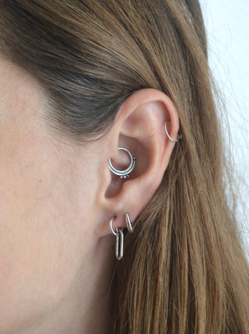 Boucles d'oreille en métal argenté