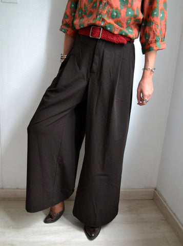 Pantalon à larges jambes Chocolat
