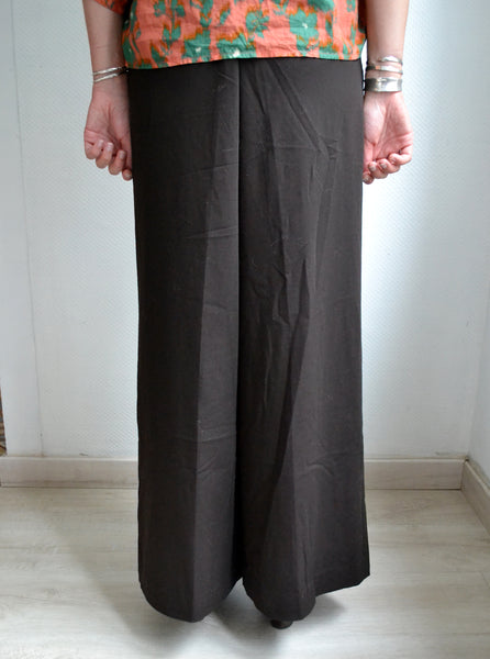 Pantalon à larges jambes Chocolat