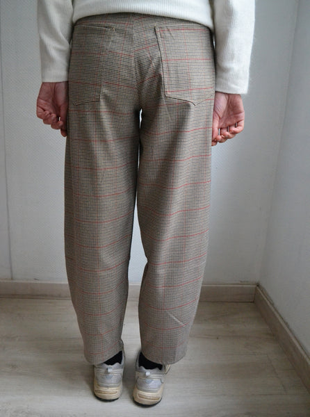 Pantalon Barrel Prince de Galles