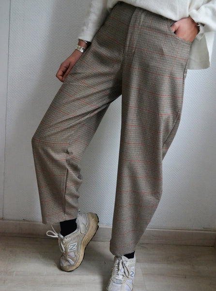 Pantalon Barrel Prince de Galles