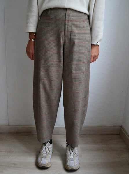 Pantalon Barrel Prince de Galles