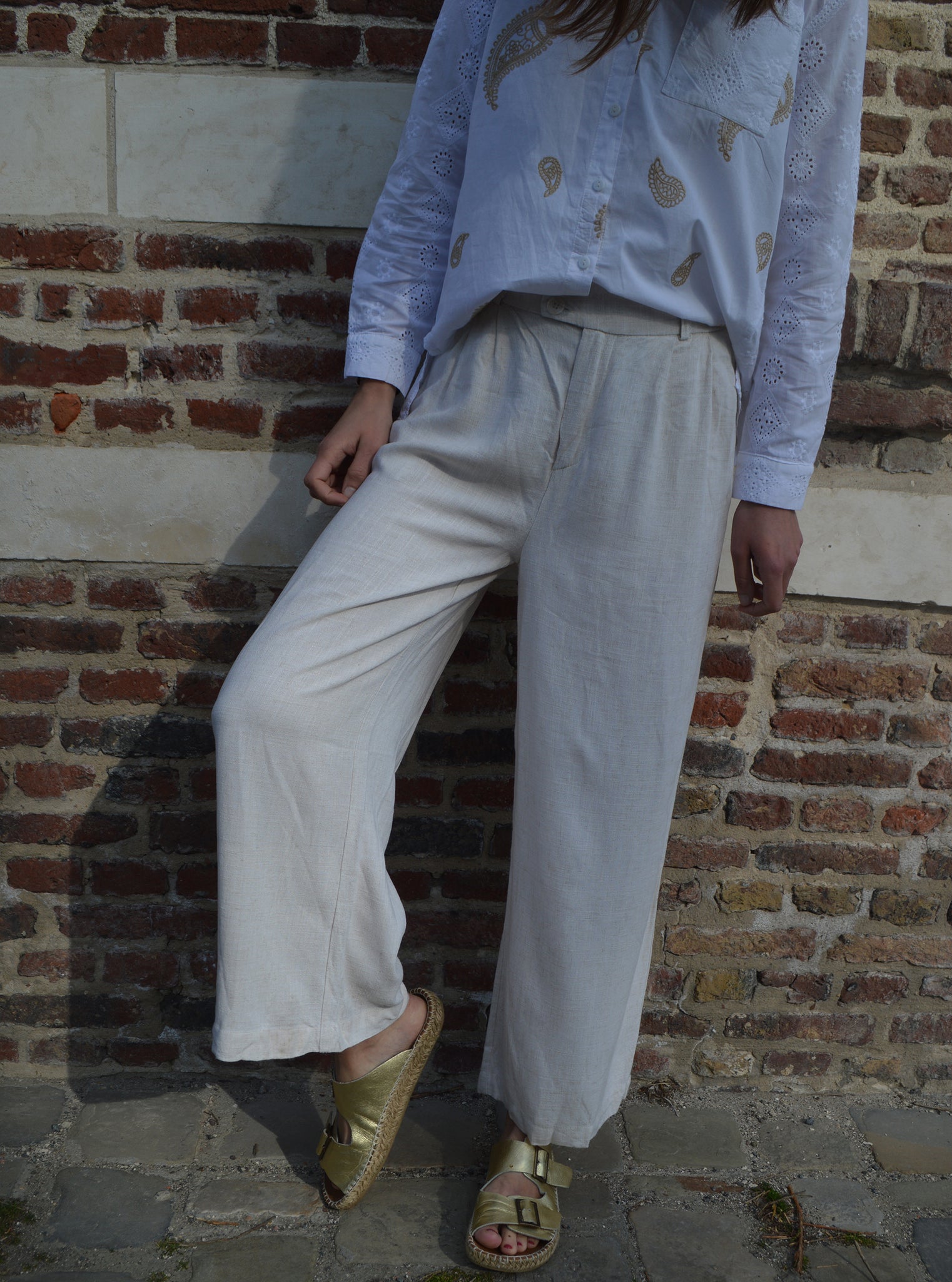 Pantalon Beige Fluide