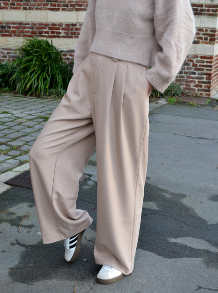 Pantalon Larges Jambes écru