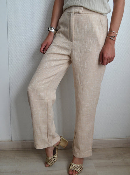 Pantalon Beige Tweed