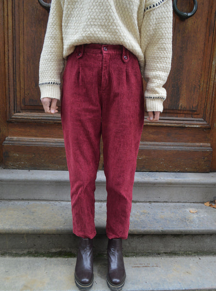 Pantalon Bordeaux Velours Côtelé