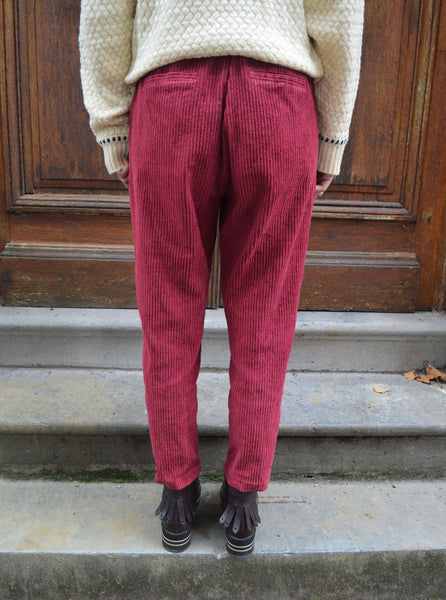 Pantalon Bordeaux Velours Côtelé