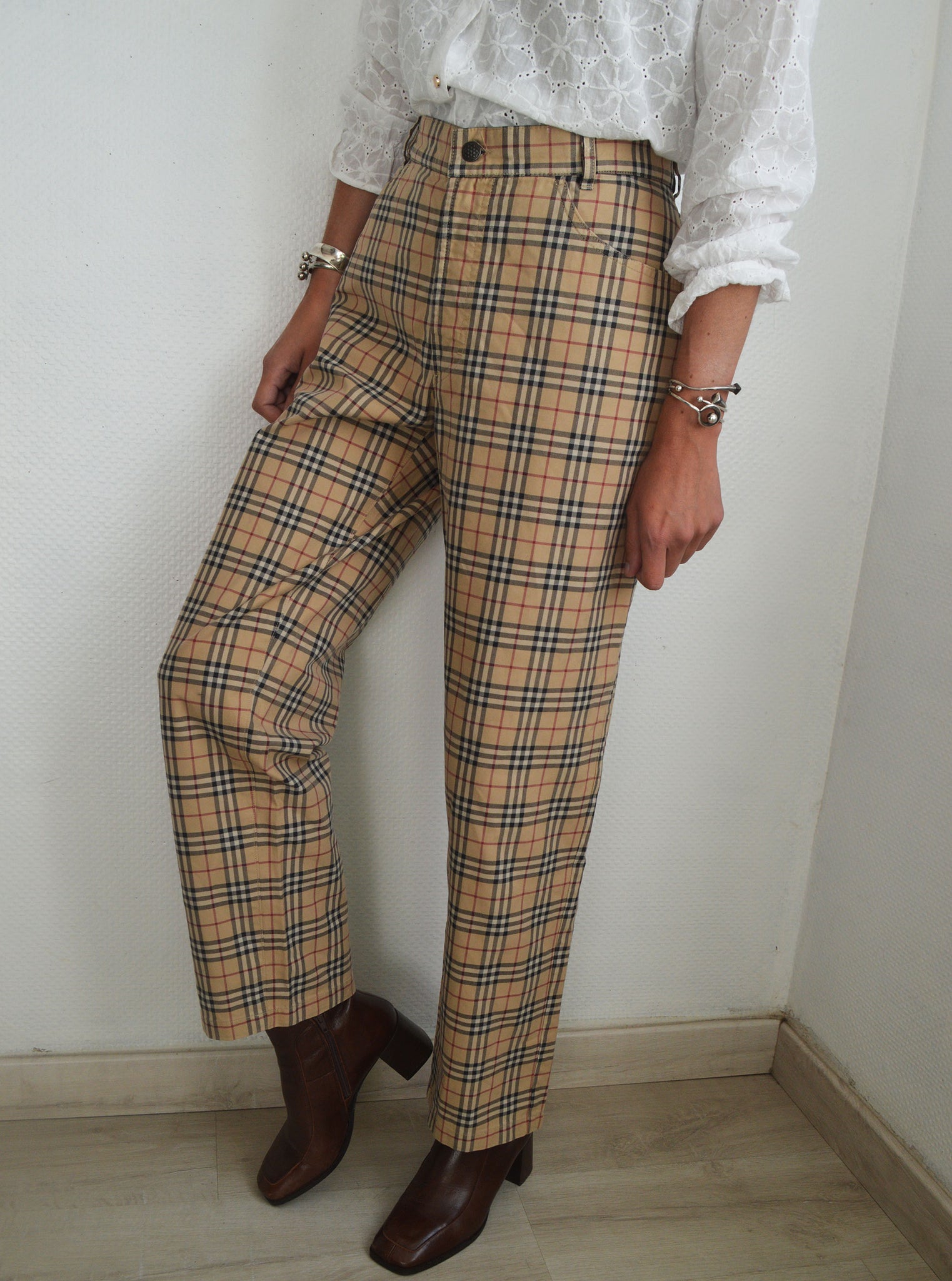 Pantalon Carreaux Burberry