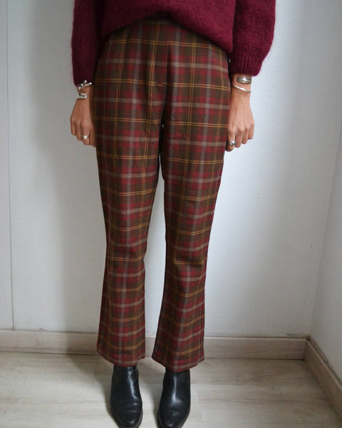 Pantalon Carreaux en laine Joseph
