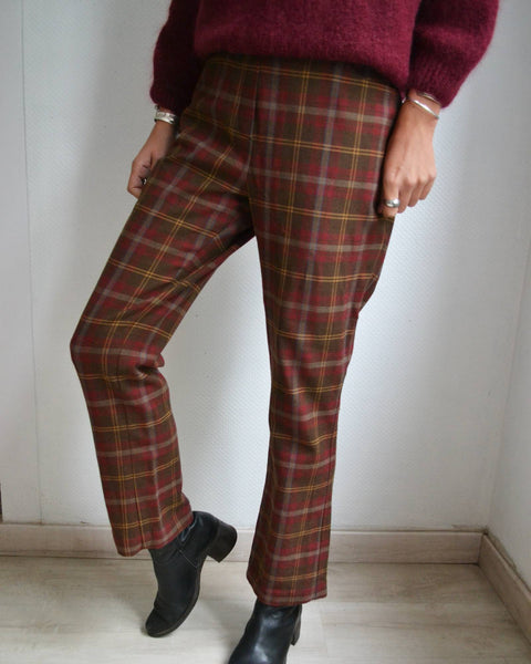 Pantalon Carreaux en laine Joseph