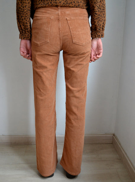 Pantalon Flare côtelé Caramel