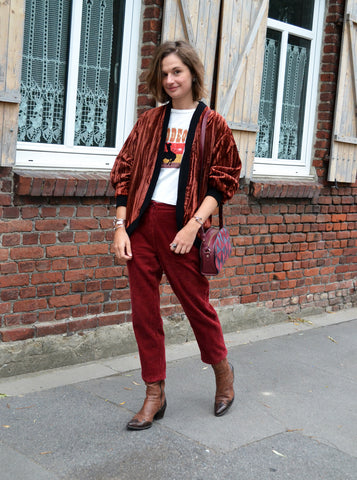 Pantalon Velours Côtelé Bordeaux Harris Wilson
