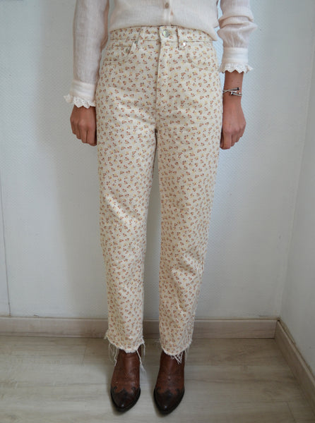 Pantalon Droit Fleuri