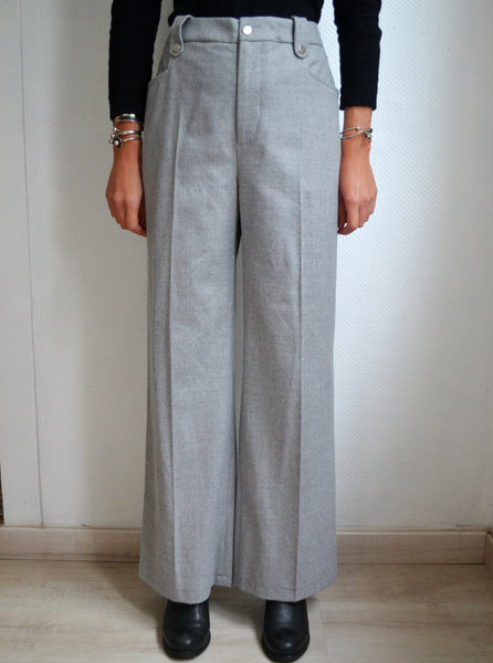 Pantalon Laine Gris Rosaé Paris