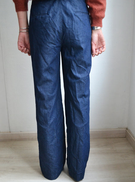 Pantalon Wide Leg Navy Denim