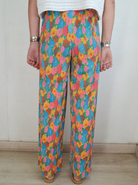 Pantalon  Fleuri Gaufré