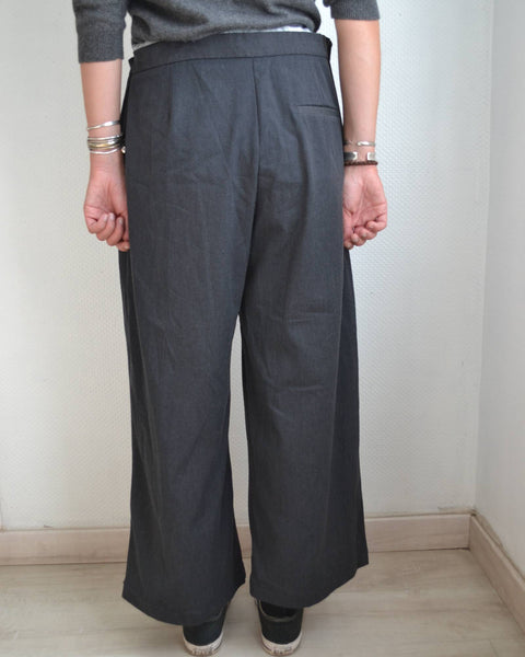 Pantalon large fluide Gris