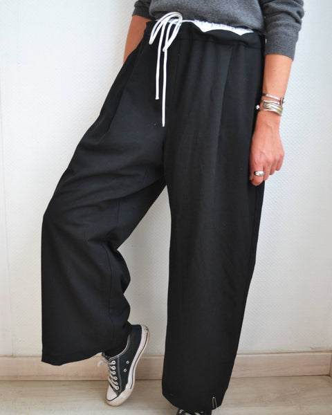 Pantalon large fluide Noir