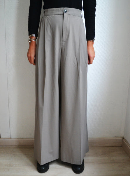 Pantalon à larges jambes Gris