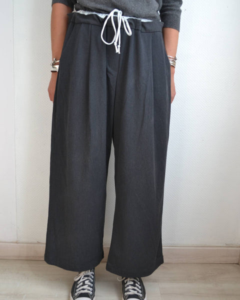 Pantalon large fluide Gris