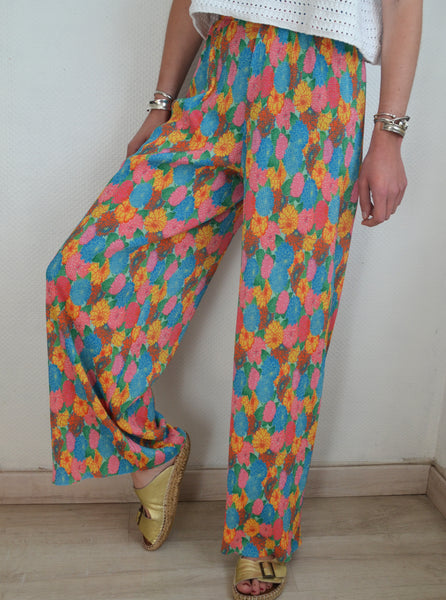 Pantalon  Fleuri Gaufré