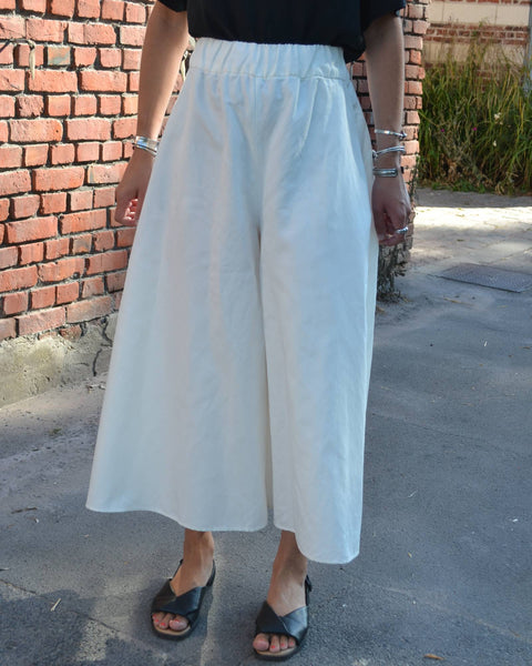 Pantalon Lyocell et Lin Blanc
