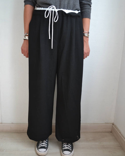 Pantalon large fluide Noir