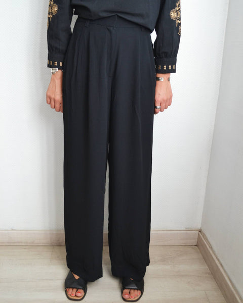 Pantalon Larges Jambes Comptoir Des Cotonniers Noir
