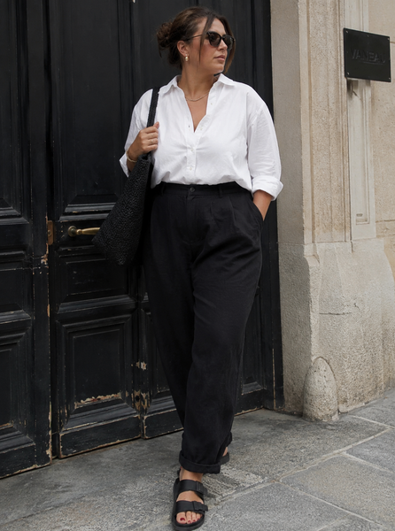 Pantalon Lin Noir