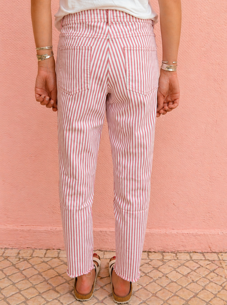 Pantalon Droit Pink Strips
