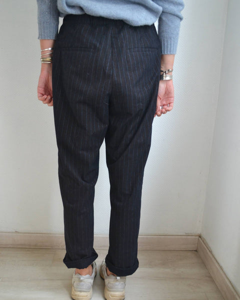 Pantalon Rayé Bellerose Marine