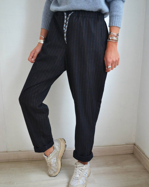 Pantalon Rayé Bellerose Marine