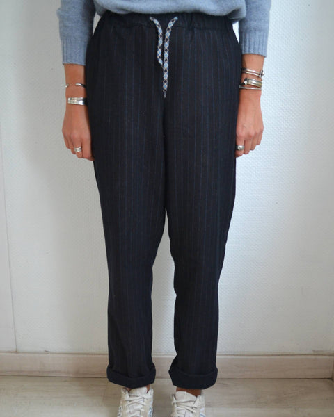 Pantalon Rayé Bellerose Marine