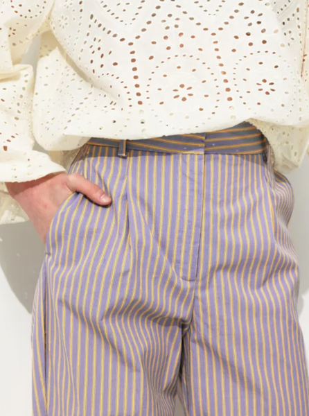 Pantalon Rayée Lilas