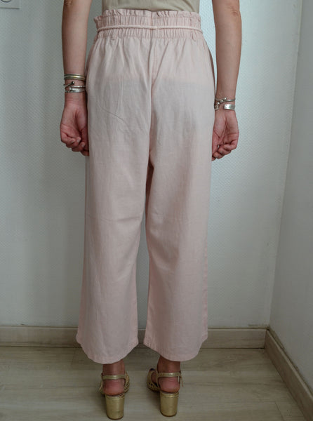 Pantalon Larges Jambes Rose poudré