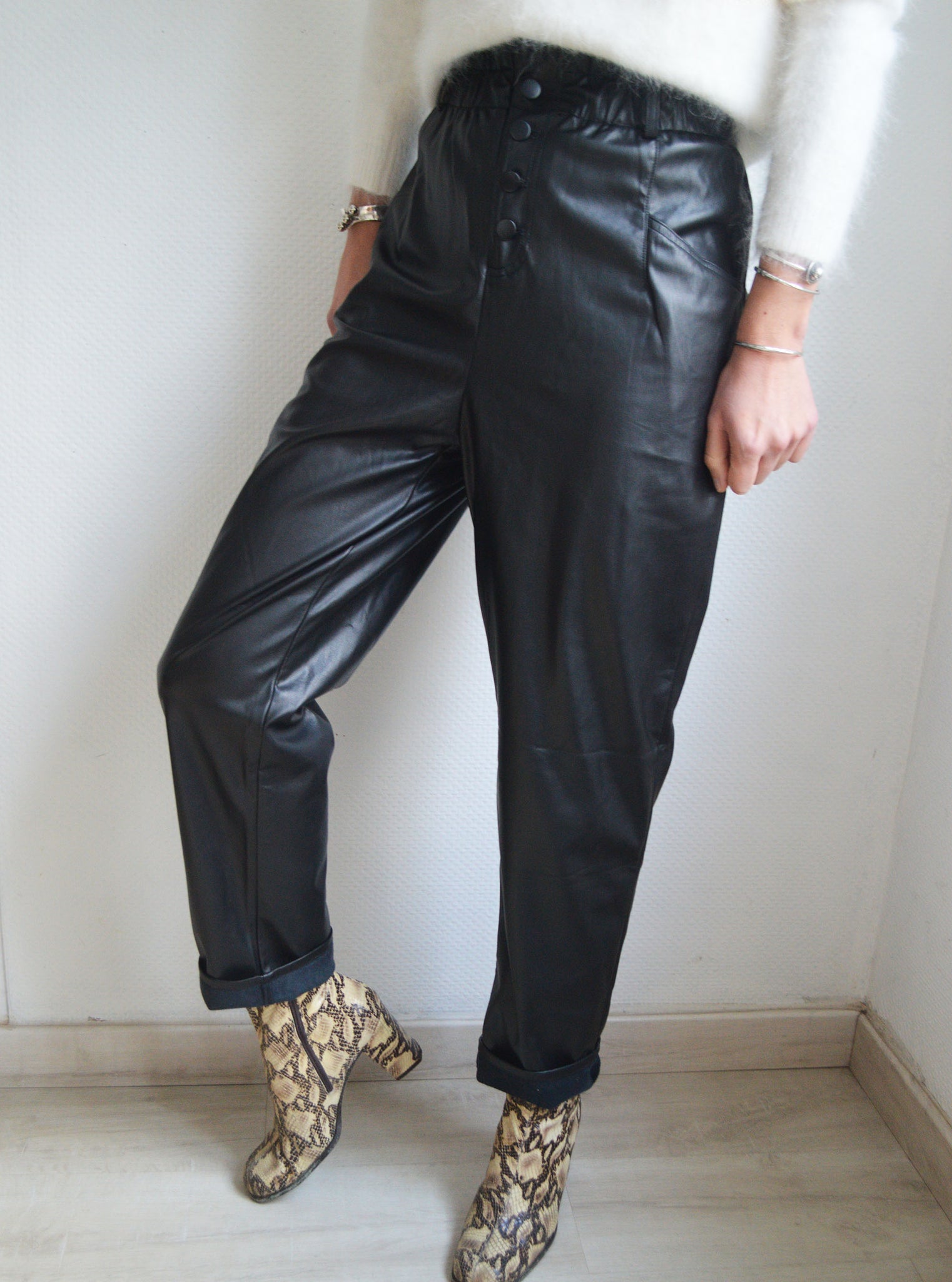 Pantalon Simili Boyfriend