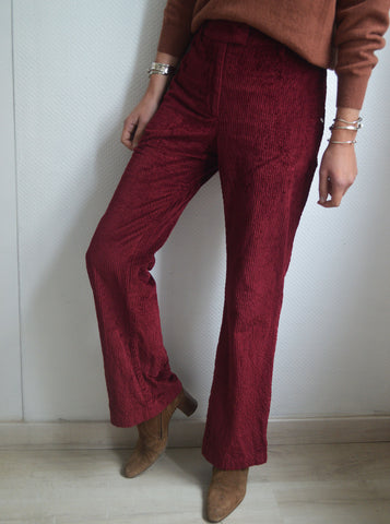 Pantalon Velours Bordeaux Momoni