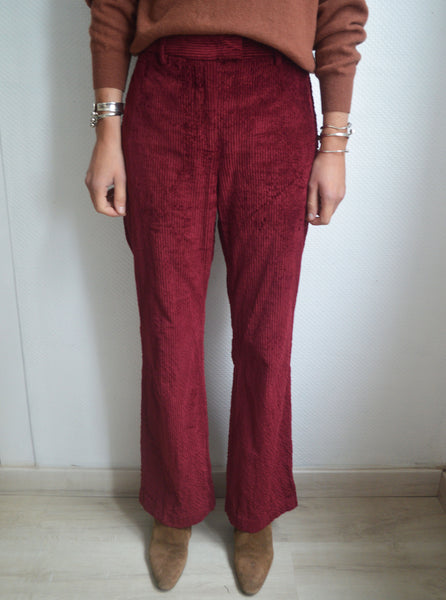 Pantalon Velours Bordeaux Momoni