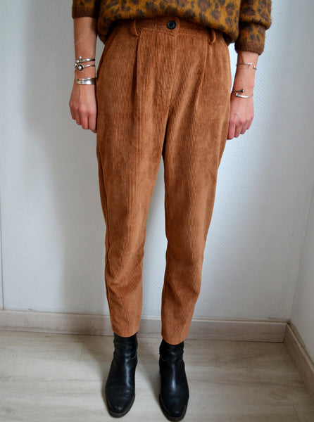Pantalon côtelé Caramel