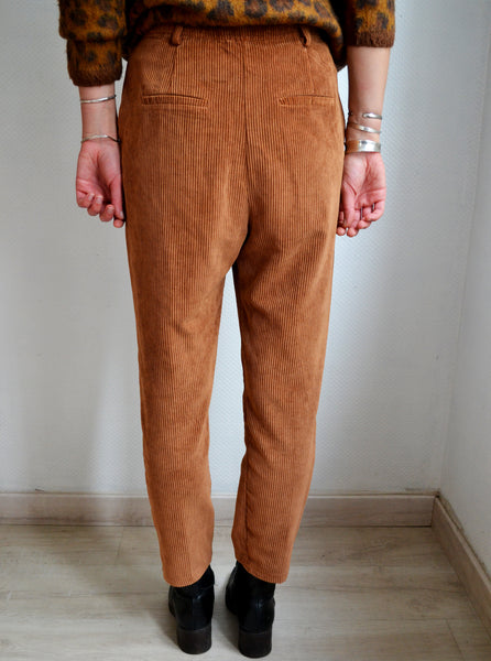 Pantalon côtelé Caramel