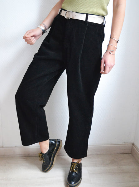 Pantalon Velours Côtelé noir Oraije