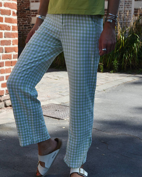 Pantalon Vert Vichy