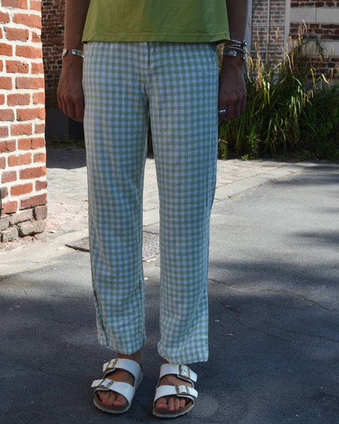 Pantalon Vert Vichy